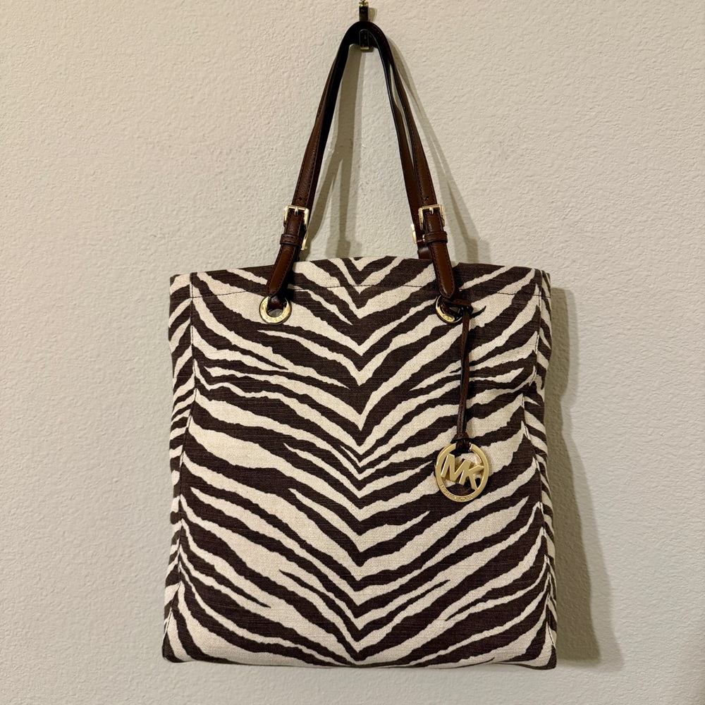 Michael Kors Canvas Animal Print Tote Bag